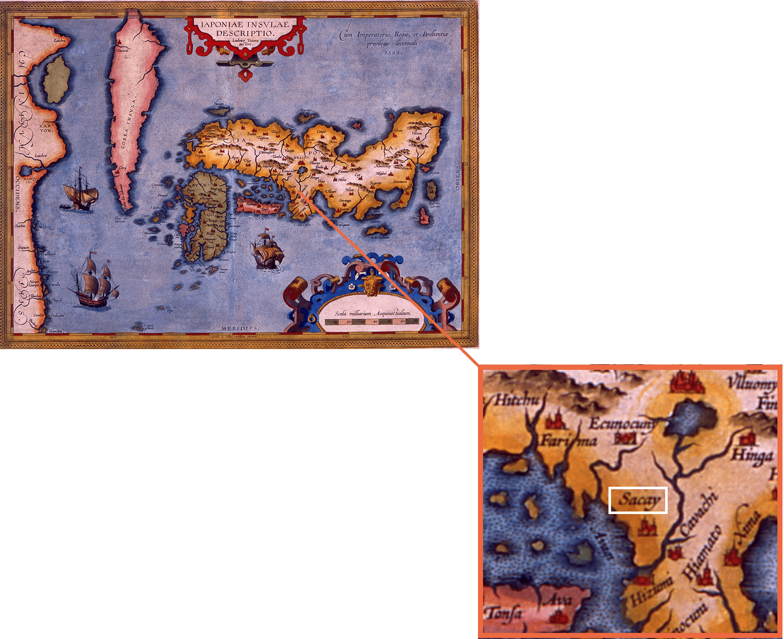 フェニーチェSACAYの［SACAY］とは 中世において宣教師により記された、ヨーロッパでの印刷による単独の日本図としては最初の図となる、テイセラ／オルテリウス 「日本図」（1595年）に記載された「堺」の表現です。国名以外で表記があるのは、堺と都、鹿児島の三都市のみであり、自由・自治都市、また国際貿易港として大いに繁栄した堺を彷彿とさせる表現です。ホール愛称「フェニーチェ堺」の由来 堺は幾度の戦火から不死鳥のように蘇ってきた。また、中世、イタリアのベニスと称された堺のまちを想起されることから、不死鳥（フェニックス）をイタリア語で表現。