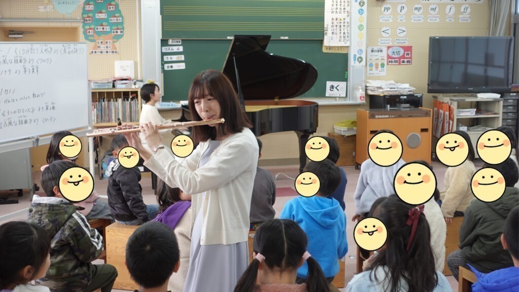 学校でフルートとピアノのコンサート ‐ 廣瀨紀衣さん（フルート）
